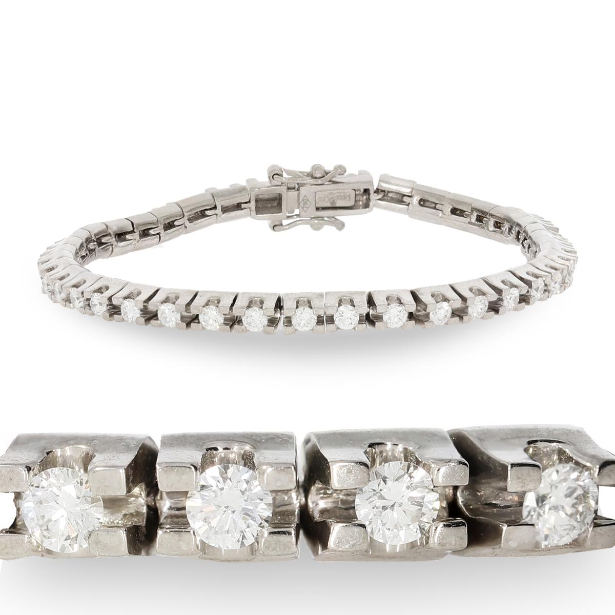 Bratara tennis aur alb 18k cu diamante