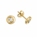 Cercei aur galben cu diamante