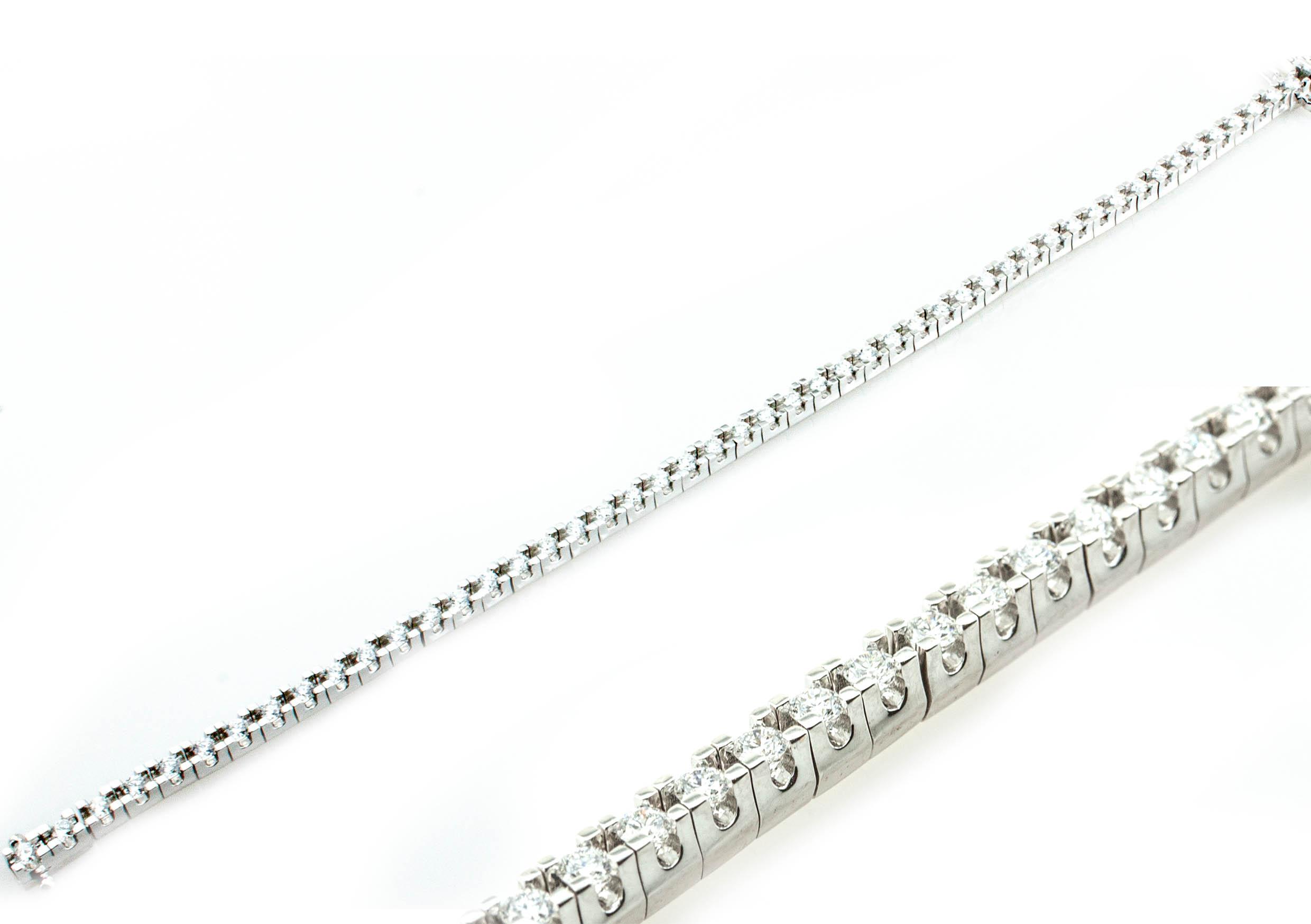 Bratara tip tennis din aur alb cu diamante