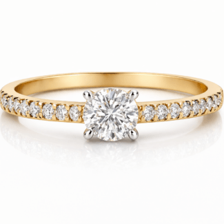 Inel de logodna aur galben cu diamante