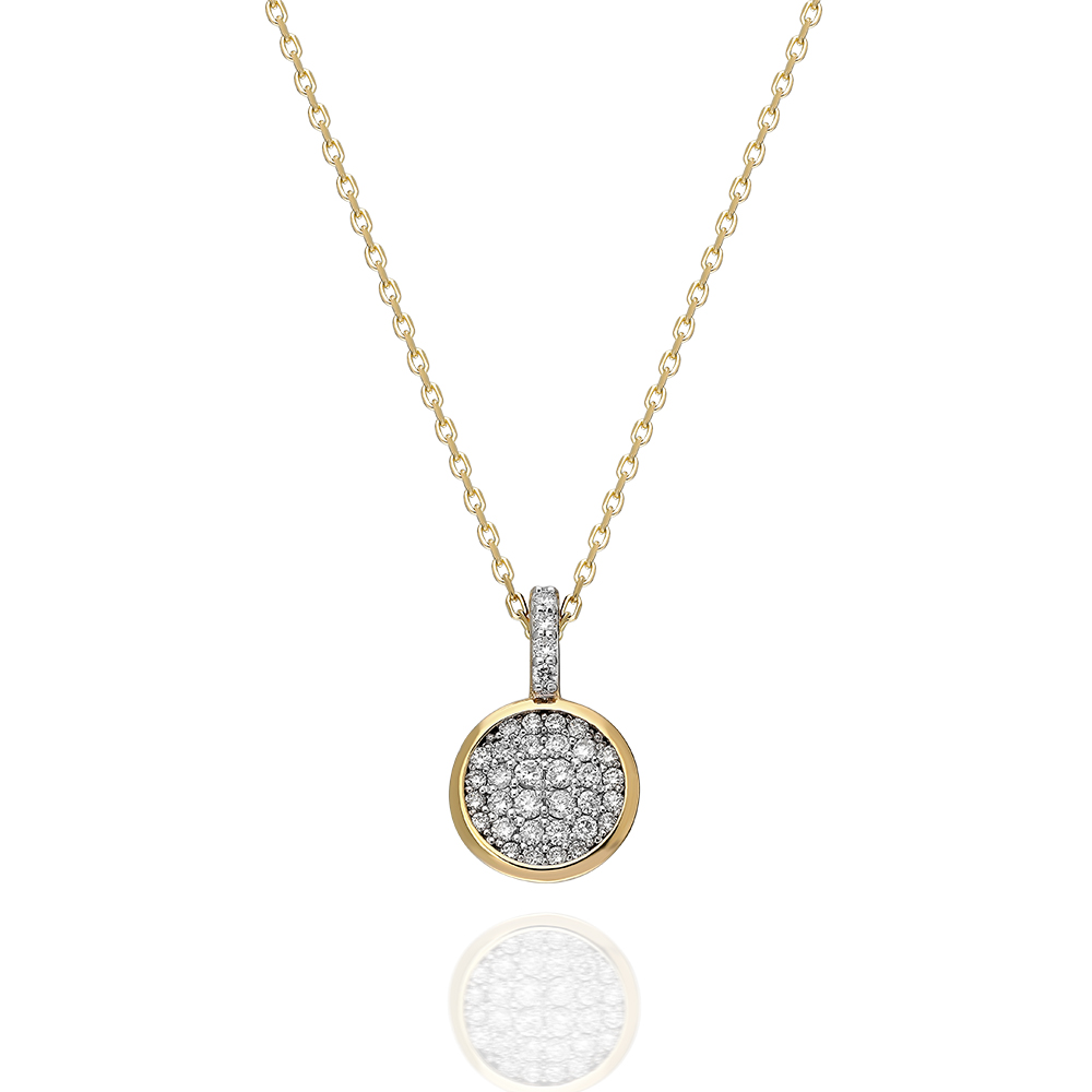 Lant aur galben cu pandantiv 14k cu diamante