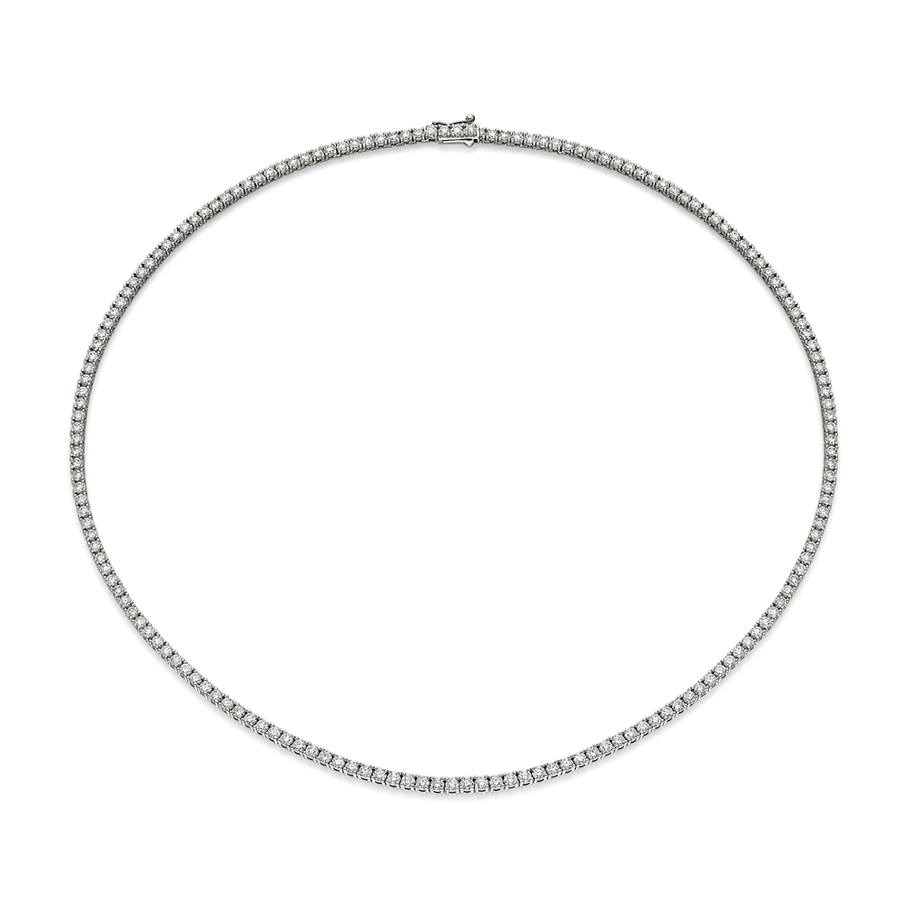 Colier aur alb 14k cu diamante