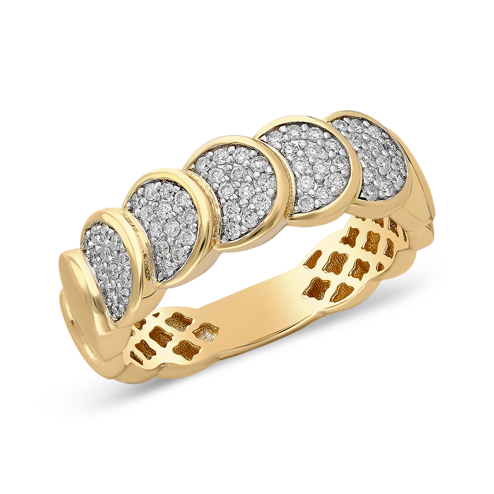 Inel aur galben 14k cu diamante