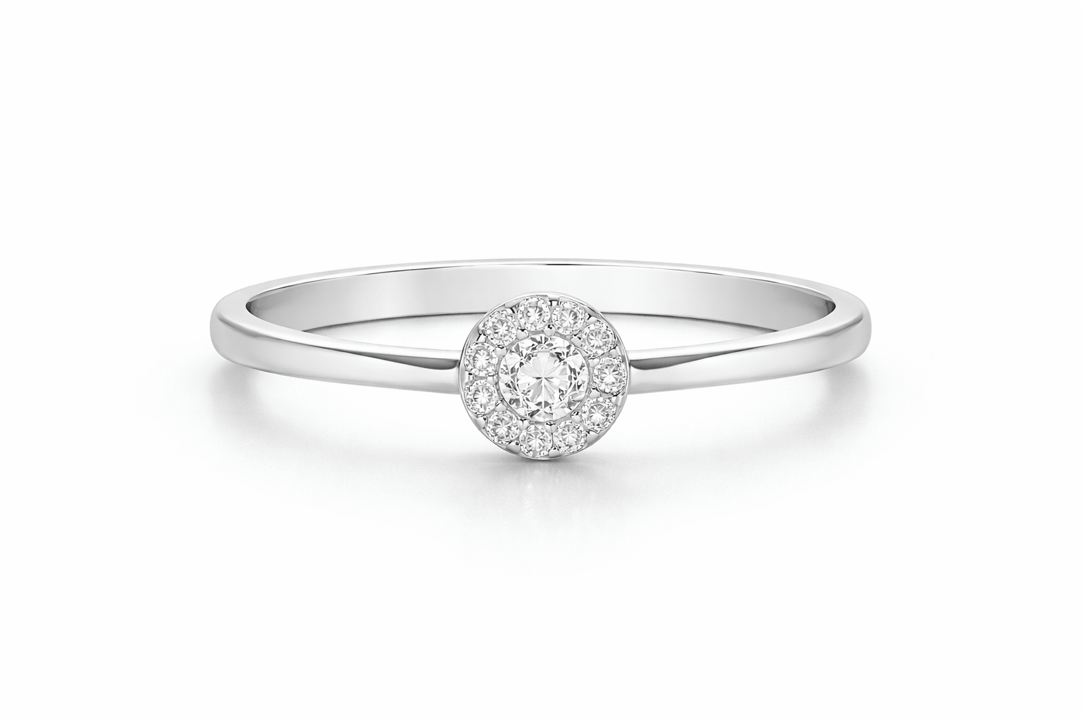 Inel aur alb cu diamante