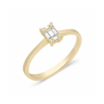 Inel de logodnă aur galben cu diamante