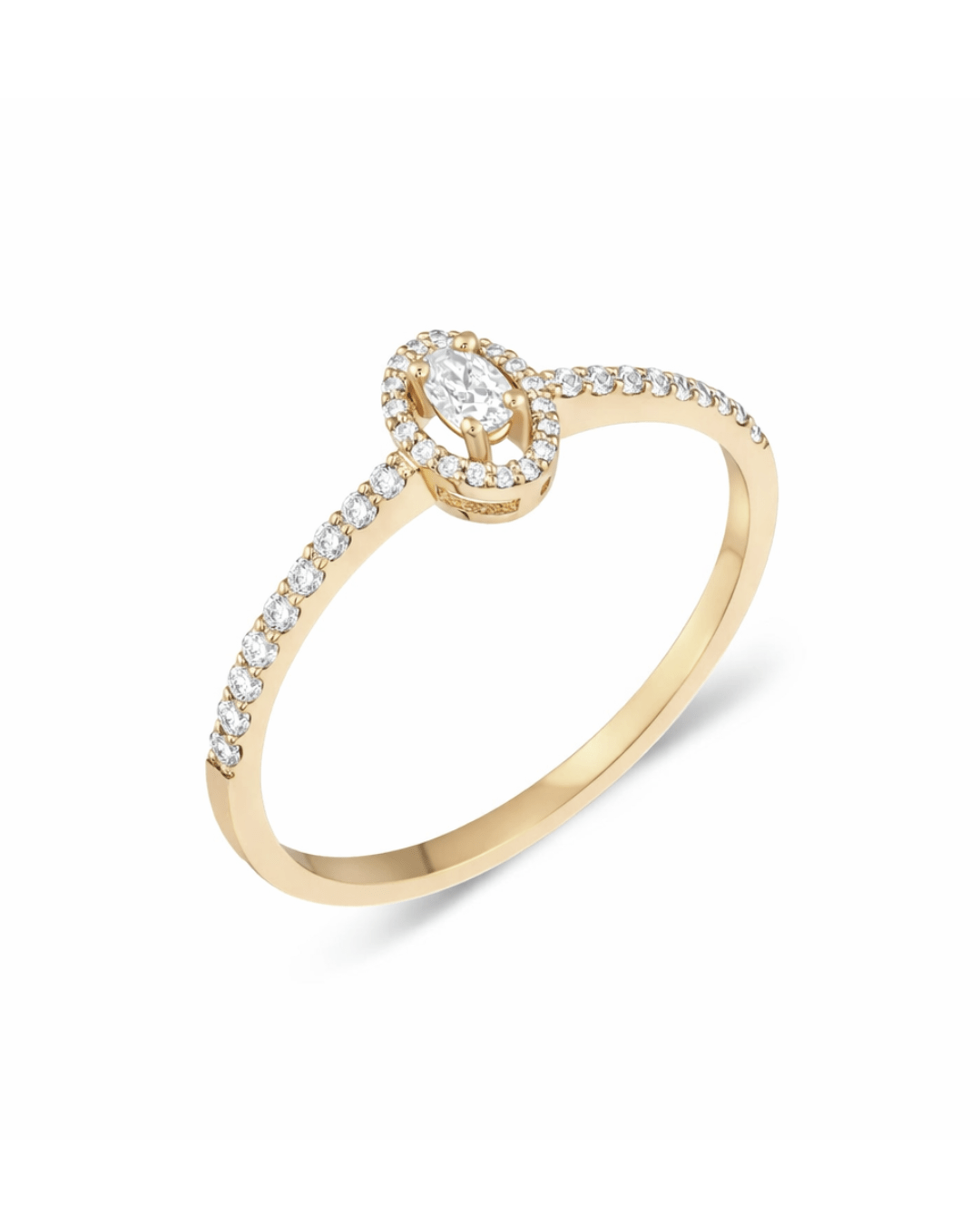 Inel de logodna aur galben cu diamante