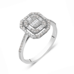 Inel de logodnă aur alb cu diamante