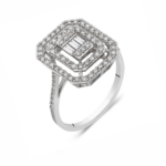 Inel de logodnă aur alb cu diamante