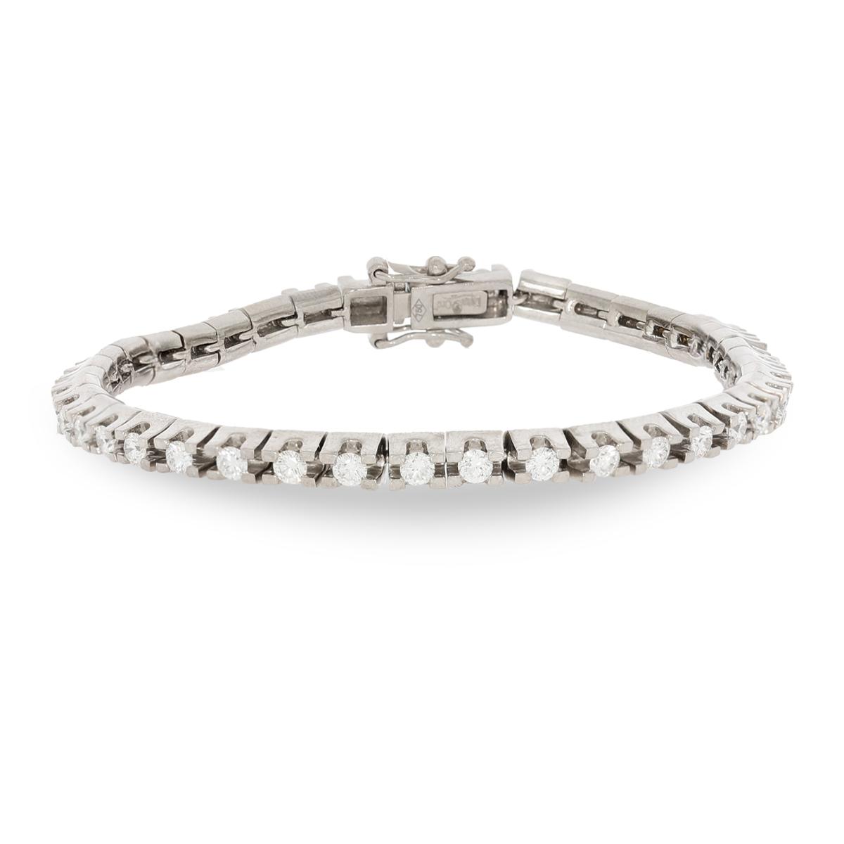 Bratara tennis aur alb 18k cu diamante