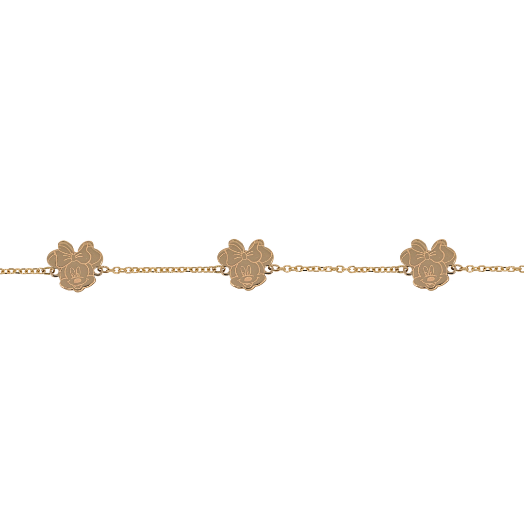 Bratara de aur cu Minnie Mouse aur galben 14k
