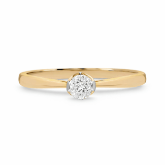 Inel de logodna aur galben cu diamante