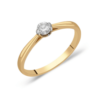 Inel de logodna aur galben cu diamante
