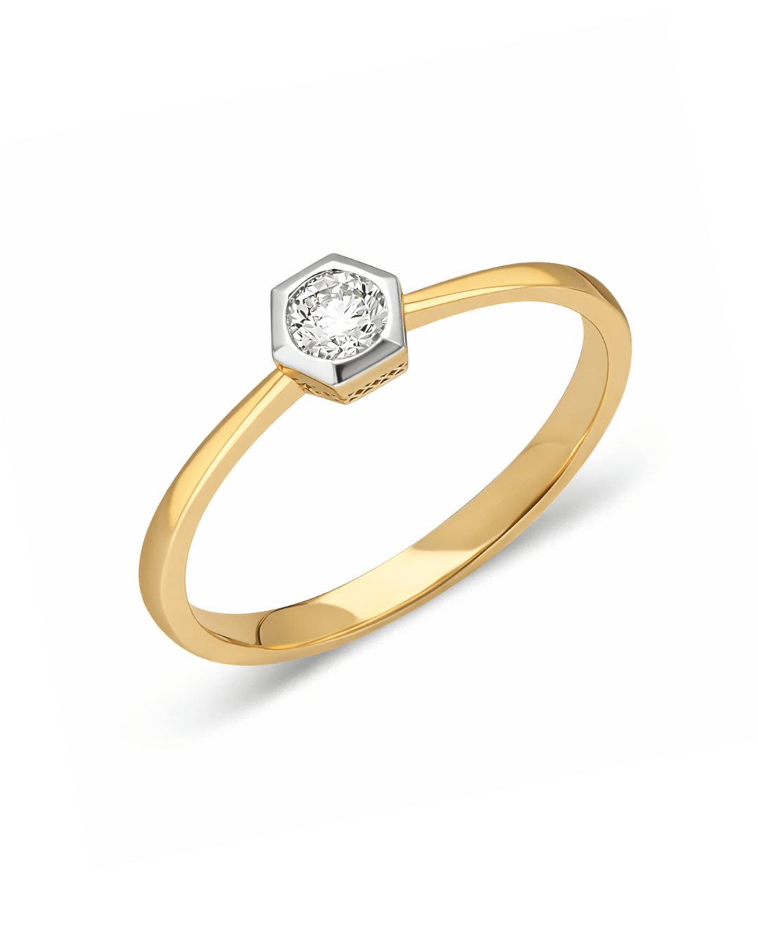 Inel de logodna aur galben cu diamante