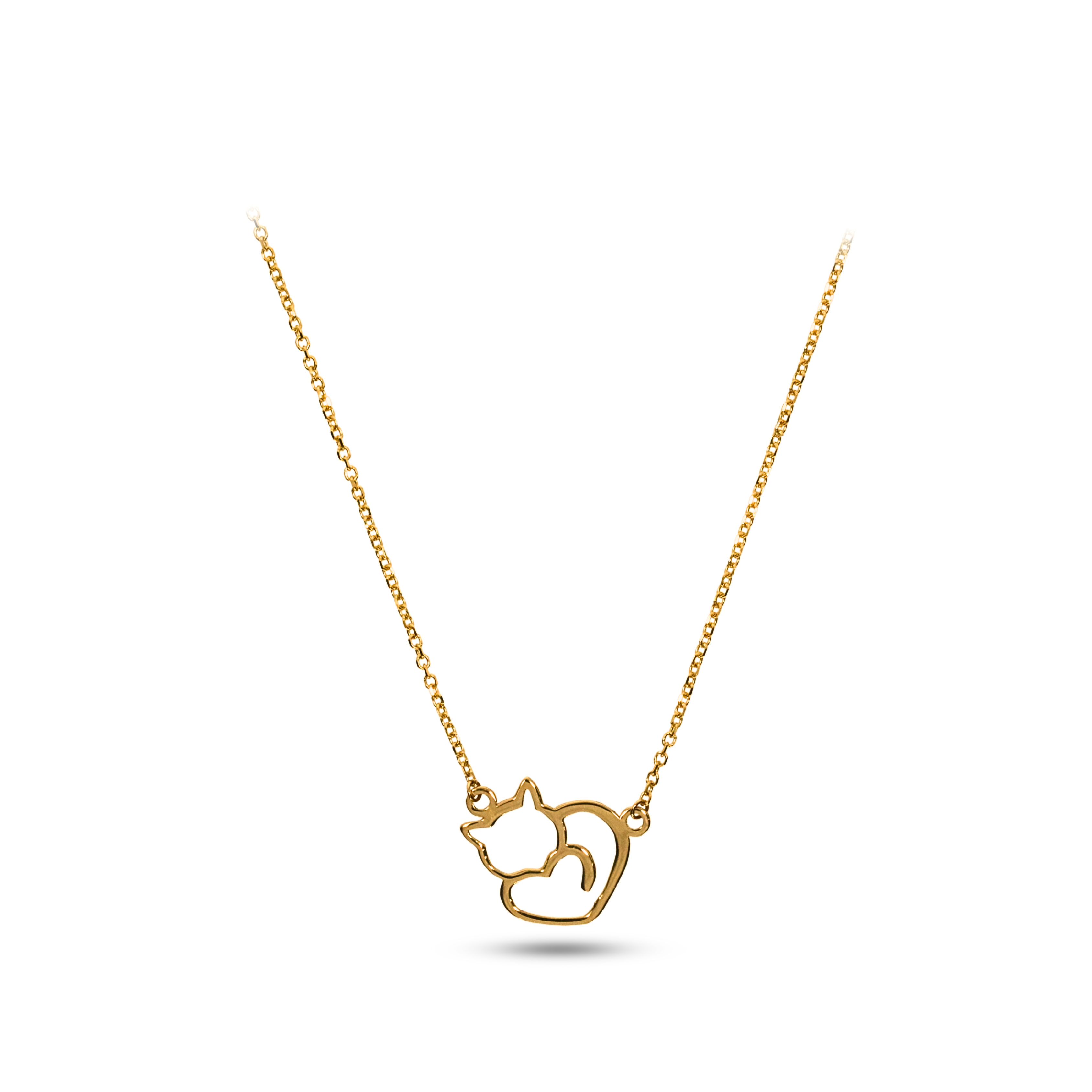Design fără titlu (5) Lant aur galben 14k cu pandantiv pisica
