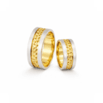 Verighete manuale din aur bicolor