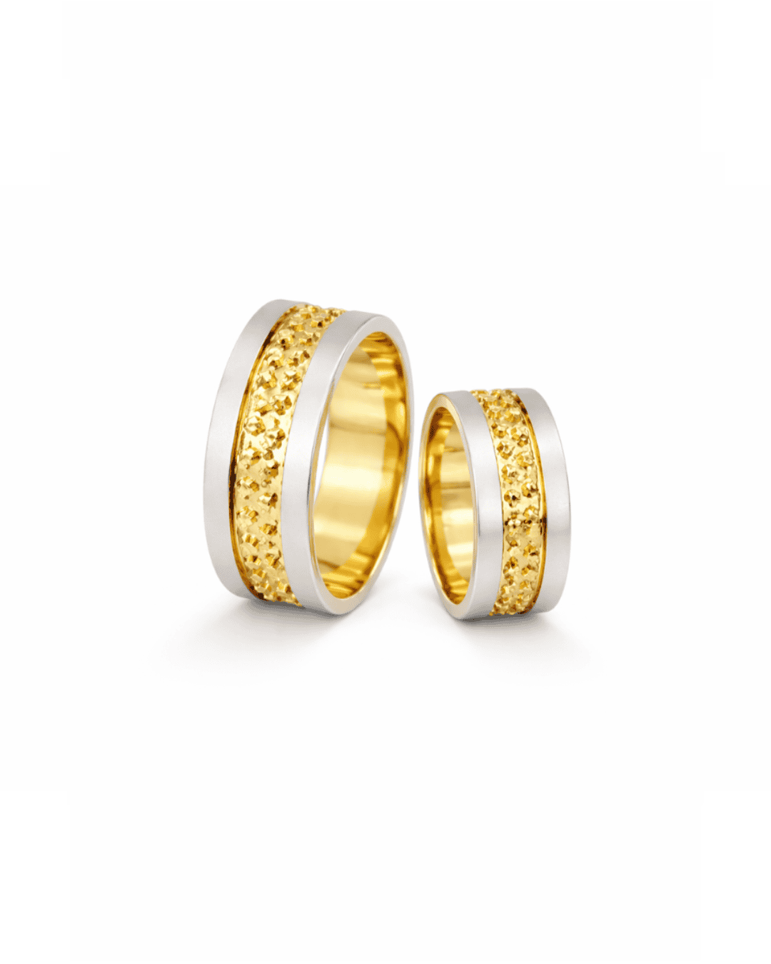 Verighete manuale din aur bicolor