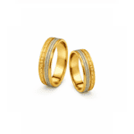 Verighete manuale din aur bicolor