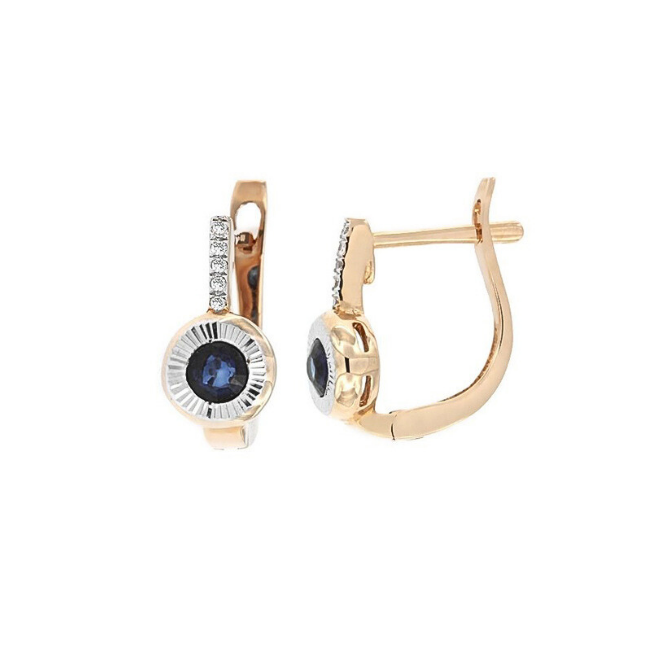 Cercei aur galben cu diamante