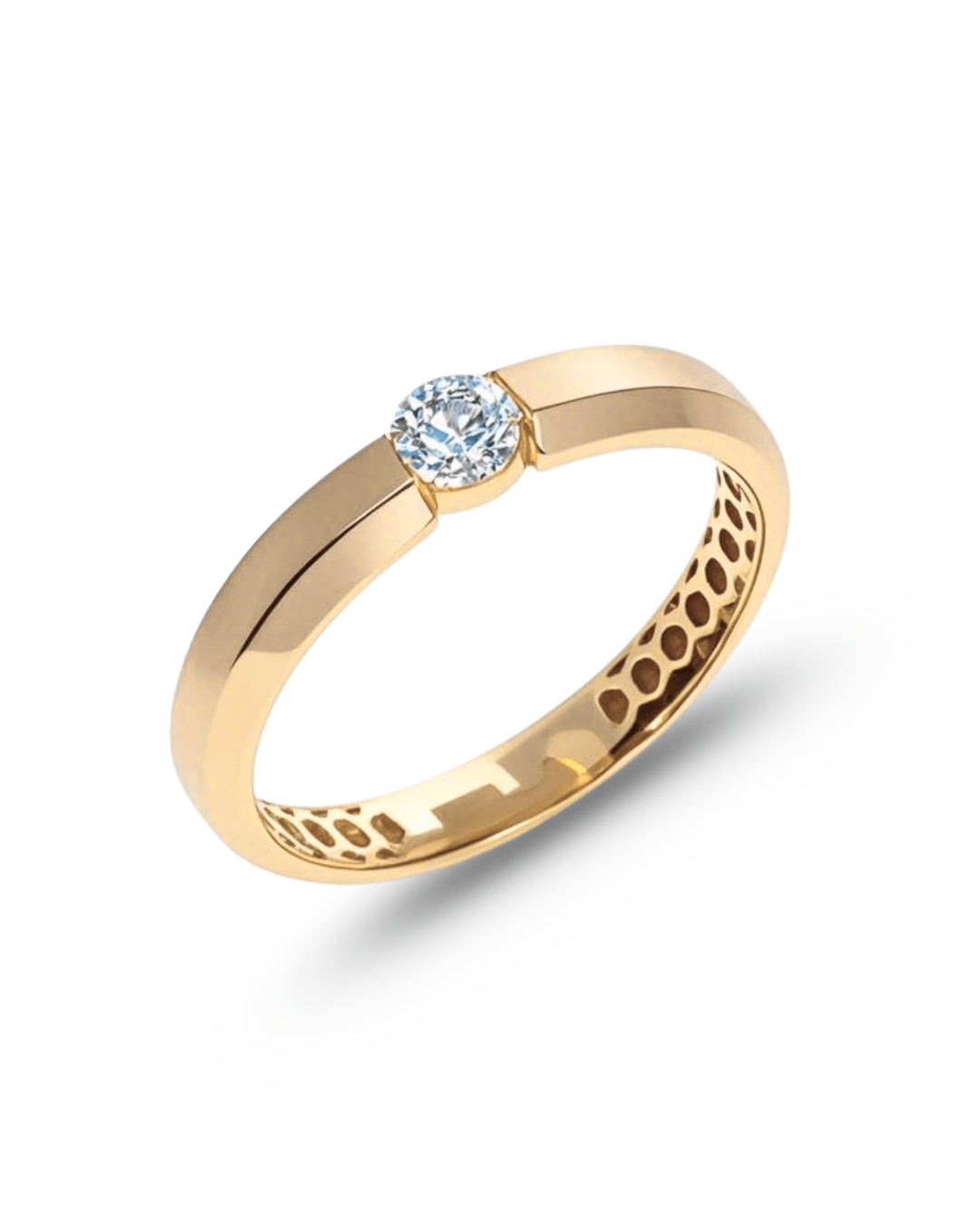 Inel de logodna aur galben cu diamante