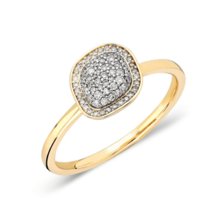 Inel de logodna aur galben cu diamante