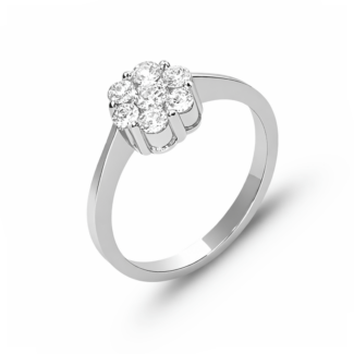 Inel de logodnă aur alb cu diamante