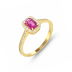 Inel aur galben cu zircon