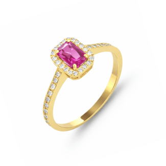 Inel aur galben cu zircon