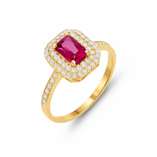 Inel aur galben cu zircon