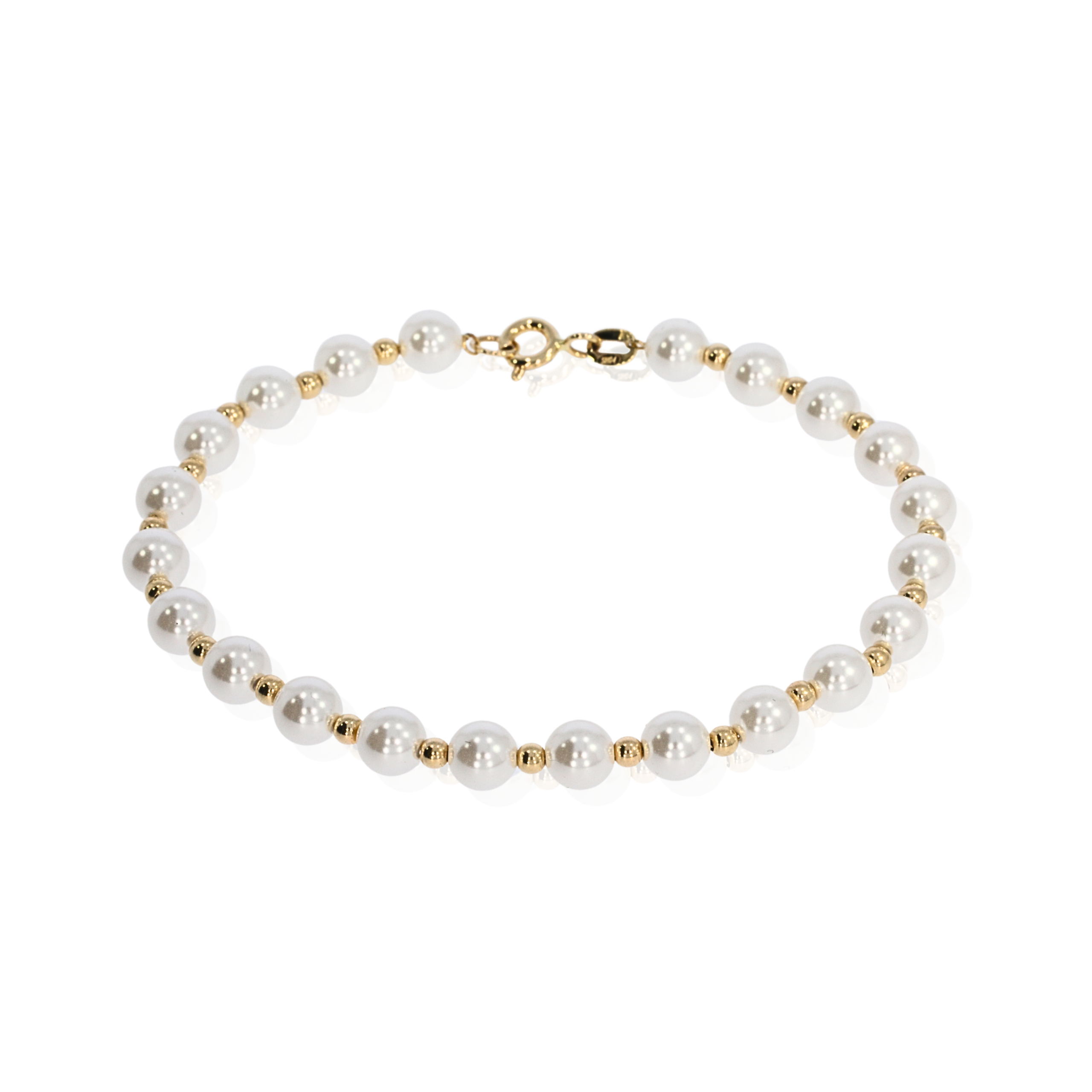 Bratara cu perle si aur de 14k