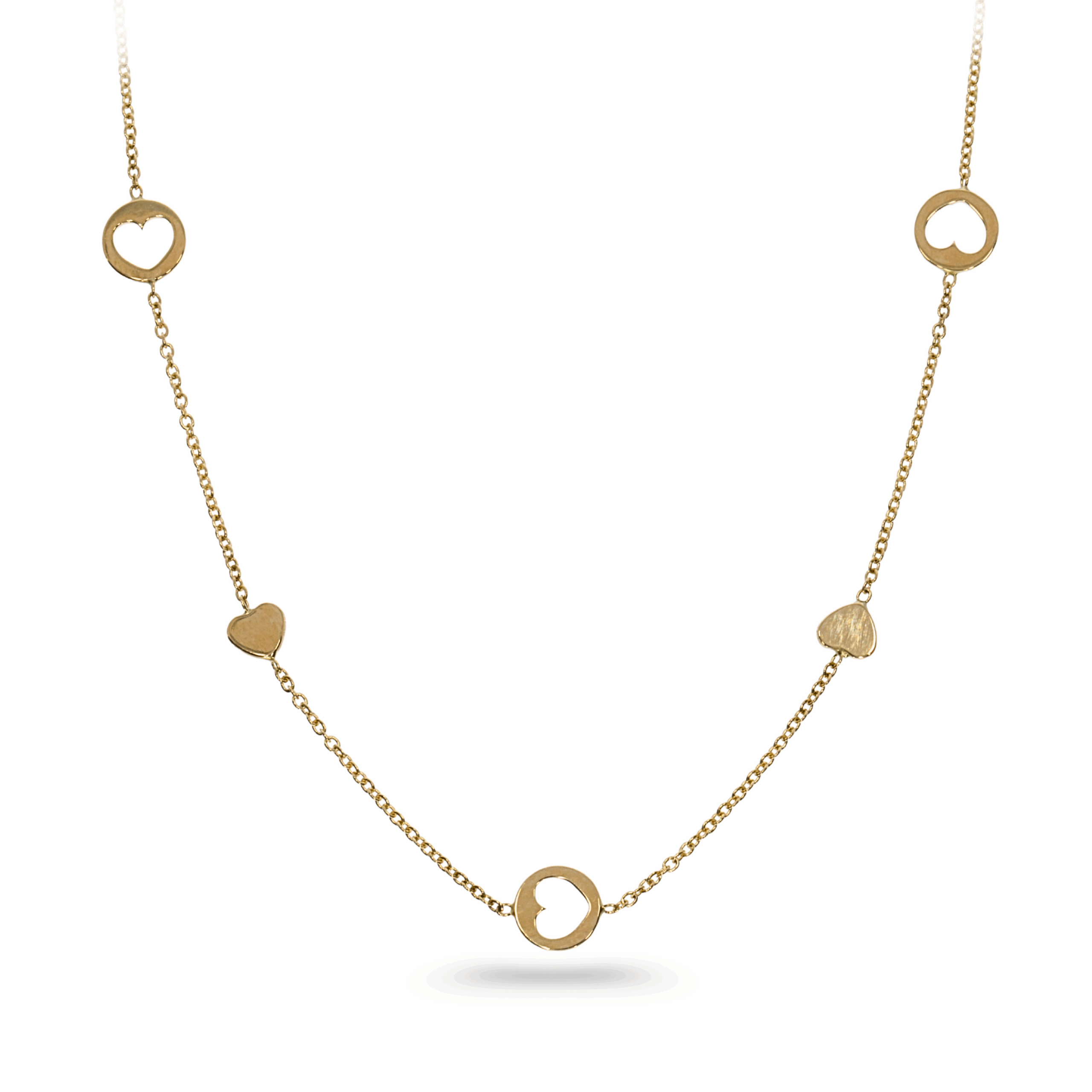 Lant aur galben 14k cu pandantiv inima