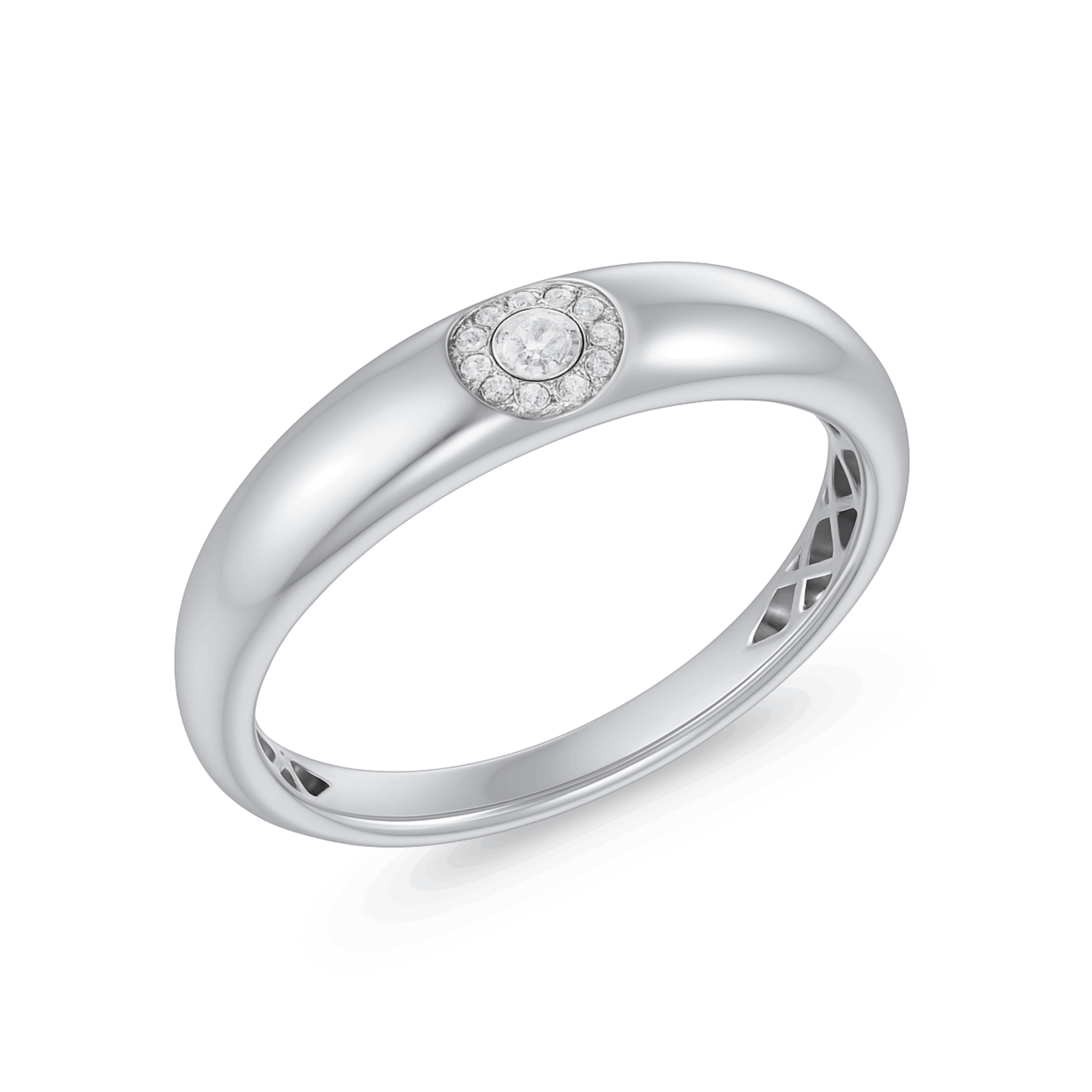 Inel aur alb 14k cu diamante