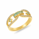 Inel aur galben 14k cu diamante si swiss topaz