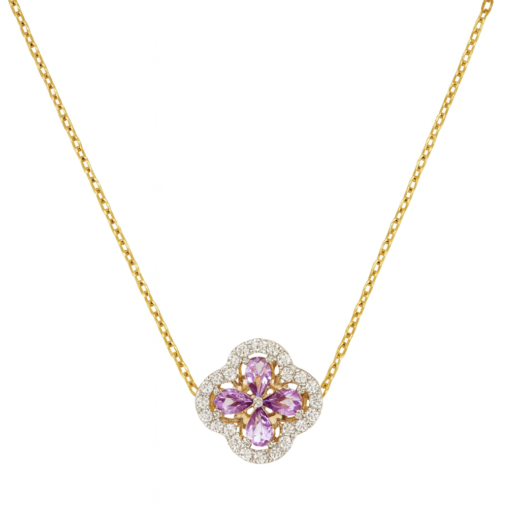 Lant aur galben cu diamant si turmalin