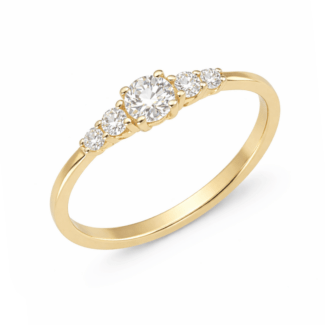 Inel de logodna aur galben cu diamante