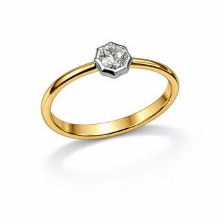 Inel de logodna aur galben cu diamante