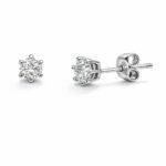 Cercei aur alb cu diamante