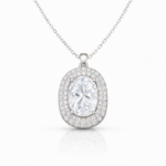 Lant aur alb cu diamante si safir