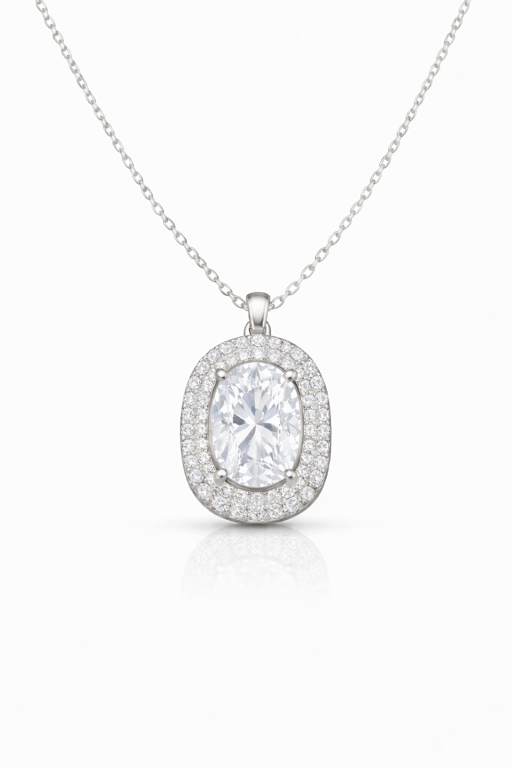 Lant aur alb cu diamante si safir