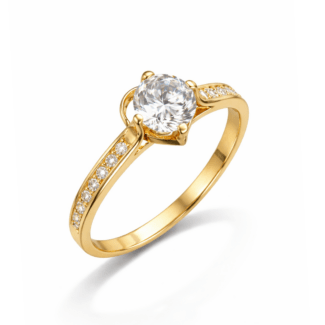 Inel aur galben inima