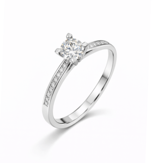 Inel aur alb cu zircon