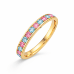 Inel aur galben cu zircon colorat
