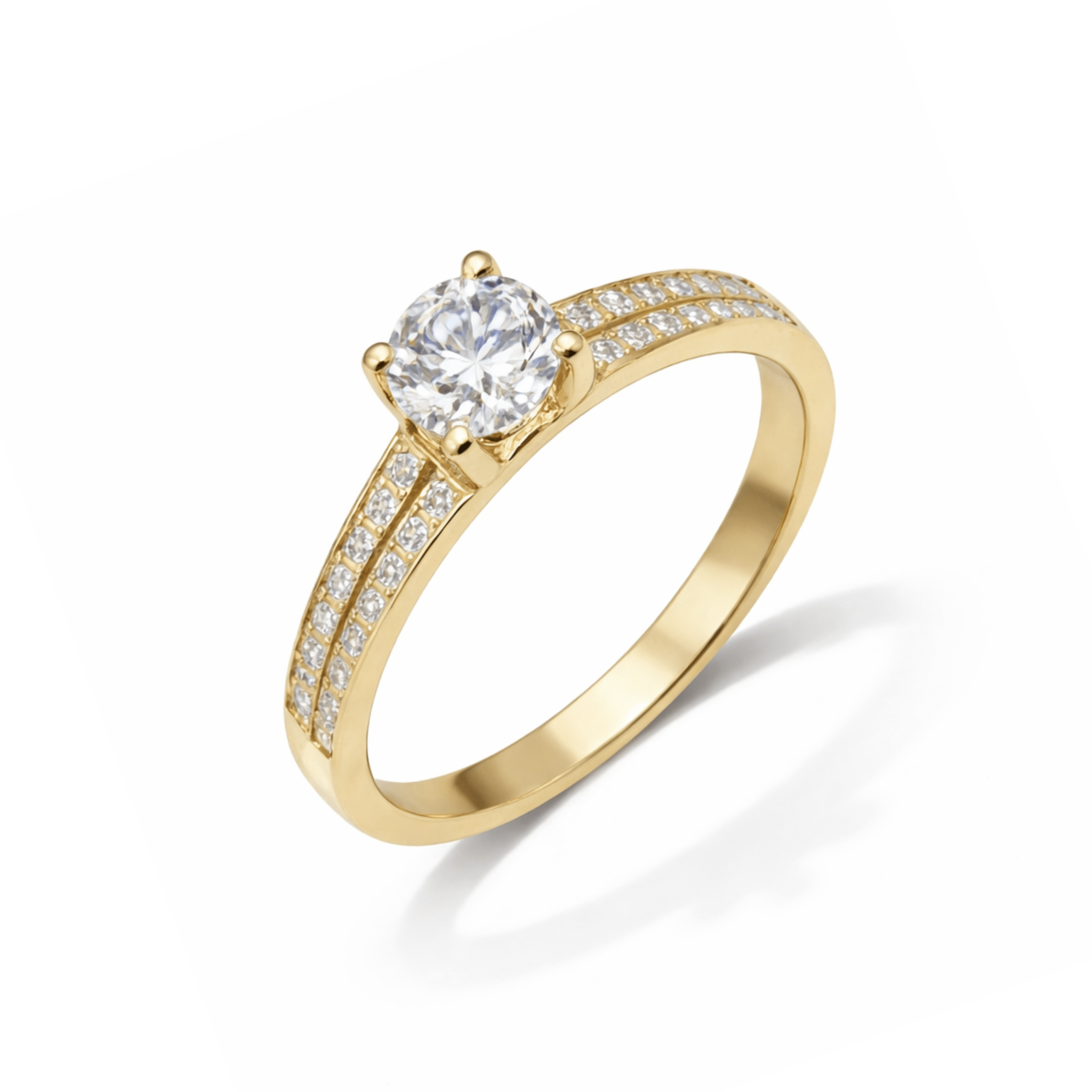 Inel aur galben cu zircon