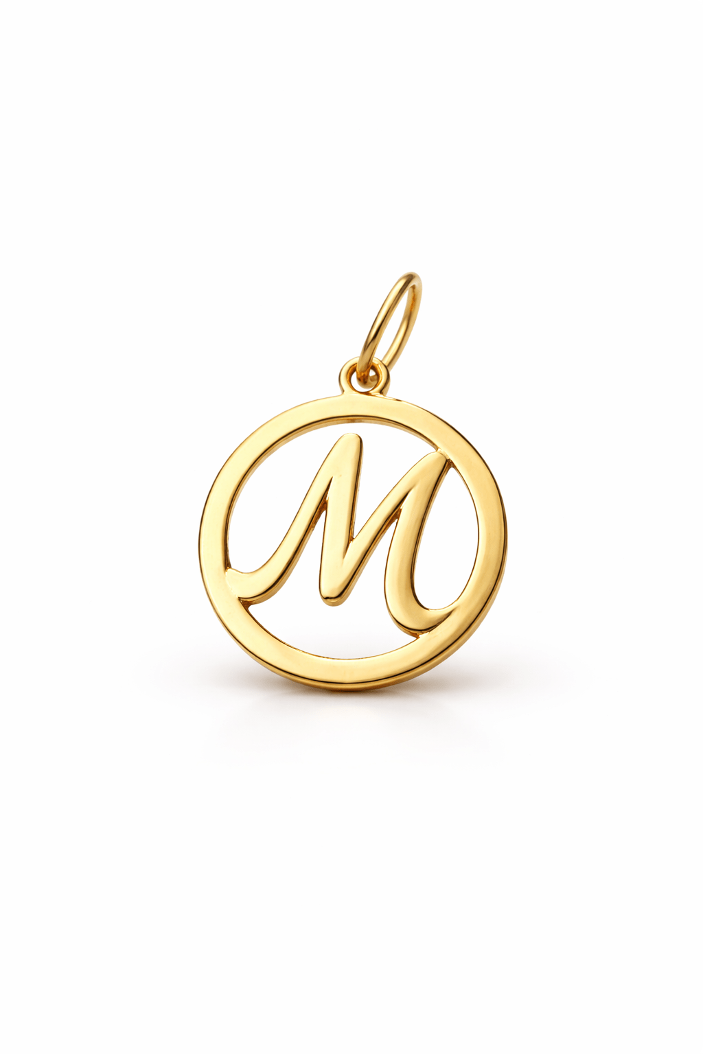 Pandantiv aur galben litera M