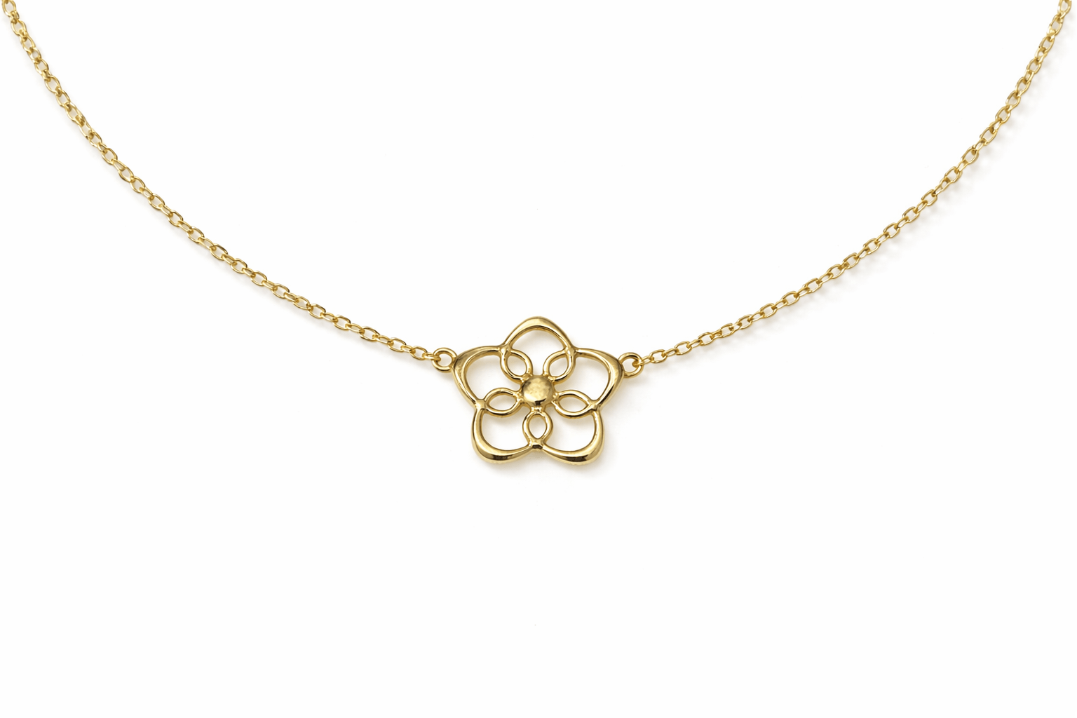 Colier aur galben 14k floare