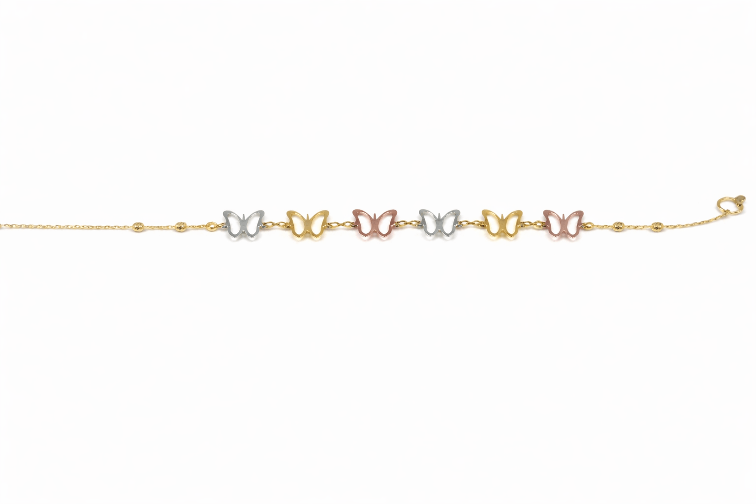 Bratara aur 14k fluturi tricolor