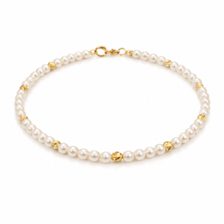 Bratara din perle cu aur galben