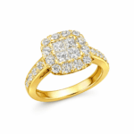 Inel de logodnă aur galben cu diamante