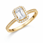 Inel aur galben cu diamante si safir alb 202092