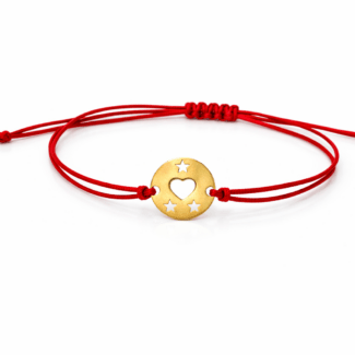 Bratara snur cu pandantiv inimioara si steluta 306