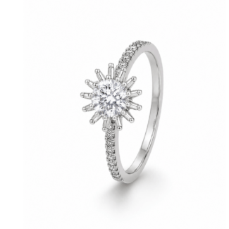 Inel aur alb cu zircon